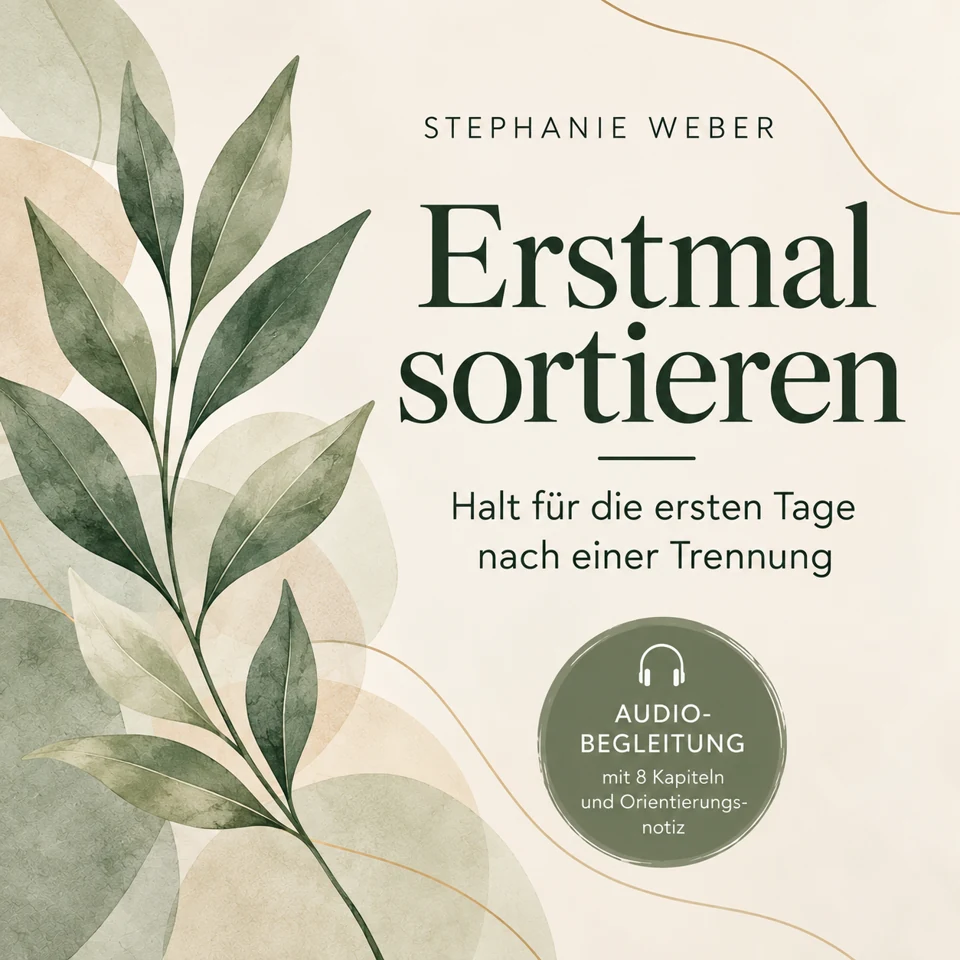 Erstmal sortieren – Halt für die ersten Tage nach einer Trennung. Audio-Begleitung mit 8 Kapiteln und Orientierungsnotiz von Stephanie Weber.